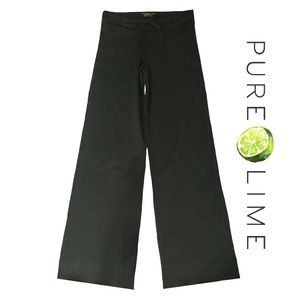 Pure Lime Tie Waist Jazz Yoga Workout Pants / Loungewear, Black, Sz M, NWT